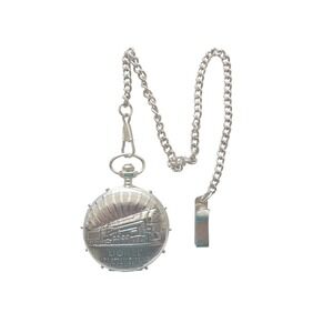 Lionel Trains 100th Anniversary Pocket Watch 671 Steam Turbine Silver Tone Chain